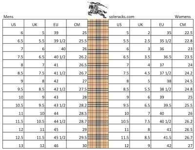 burberry shoe sizes run small|burberry shoes size chart.